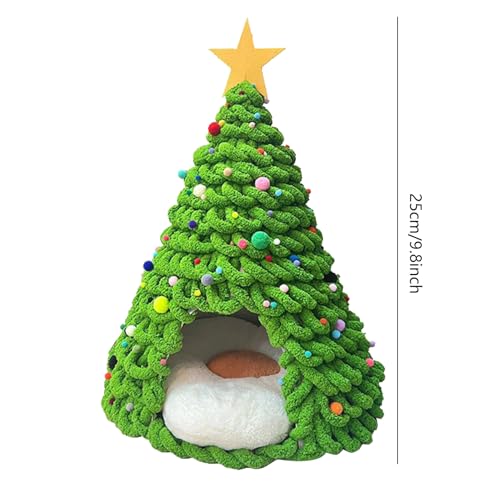Bexdug Cat Christmas Tree Bed,Kitten Beds Tent Material Set | Comfortable Cave Bedding Tent Furniture House Craft for Cats Dogs Pets Winter Family
