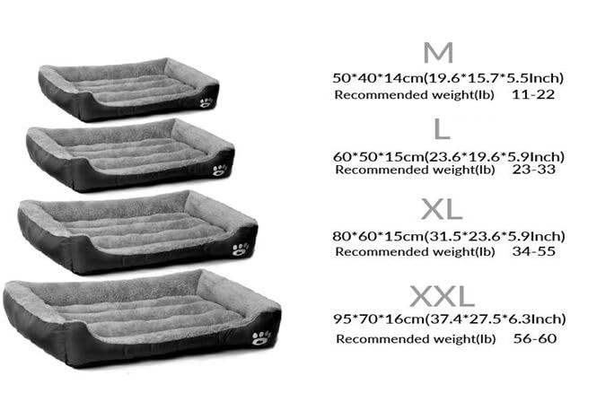 Trelsanopaws Soft & Fluffy Pet Bed - Anti-Anxiety Washable Bed for Dogs & Cats with Non-Slip Base (Large, Grey)