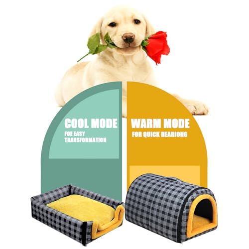 Indoor Cat Bed,Indoor Cats Dogs Convertible House - Winter Summer Waterproof Furniture Animals Cave for Travel Home Shelter Small Medium Large Breeds