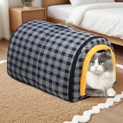 Indoor Cat Bed,Indoor Cats Dogs Convertible House - Winter Summer Waterproof Furniture Animals Cave for Travel Home Shelter Small Medium Large Breeds