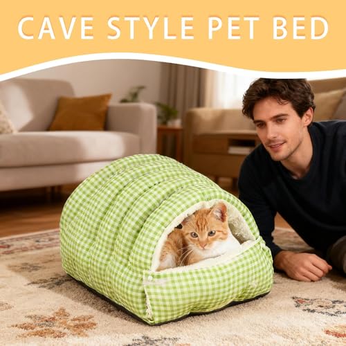 Indoor Cat House | Warm Comfortable Removable | Pet House Cat Sleeping Bed,for Playing Resting Napping Courtyard Balcony Backyard Living Room