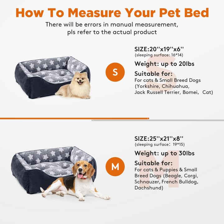 Trelsanopaws Medium Dog Bed - Super Soft Washable Pet Bed (64 x 53 cm, Grey) for Small to Large Dogs