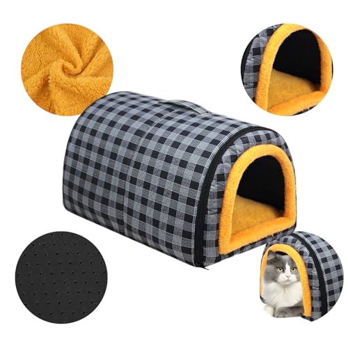 Indoor Cat Bed,Indoor Cats Dogs Convertible House - Winter Summer Waterproof Furniture Animals Cave for Travel Home Shelter Small Medium Large Breeds