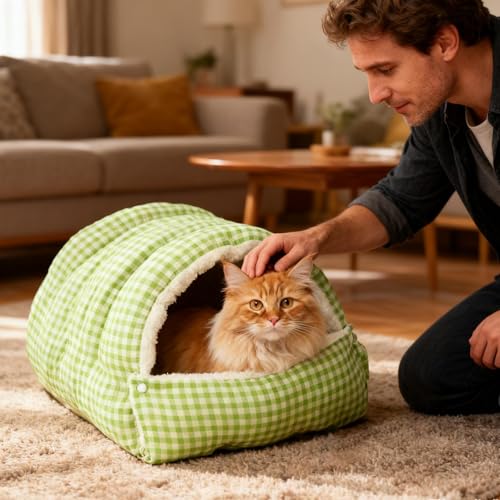 Indoor Cat House | Warm Comfortable Removable | Pet House Cat Sleeping Bed,for Playing Resting Napping Courtyard Balcony Backyard Living Room