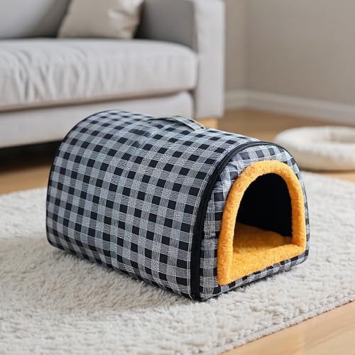 yuchdzexu Cat Bed | Indoor Cats Dogs Convertible House,Comfortable Animals Furniture with Top Carry Handle for Small Medium Large Breeds Shelter Home Winter Summer Resting