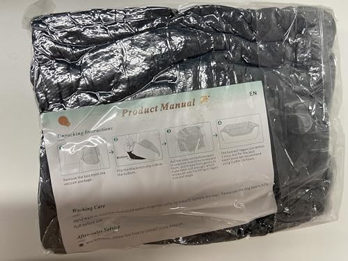 Trelsanopaws Medium Dog Bed - Washable Anti-Anxiety Plush Pet Bed with Non-Slip Bottom (Grey)