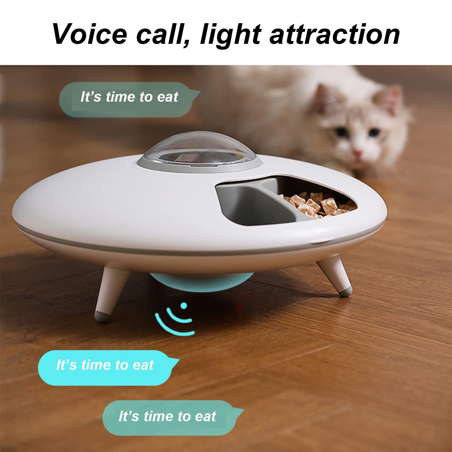 Foern 6 Meal Automatic Cat Dog Feeder, Wet & Dry Food Pet Feeder with Programmable Timer, Auto Dispenser for Small Pets, White