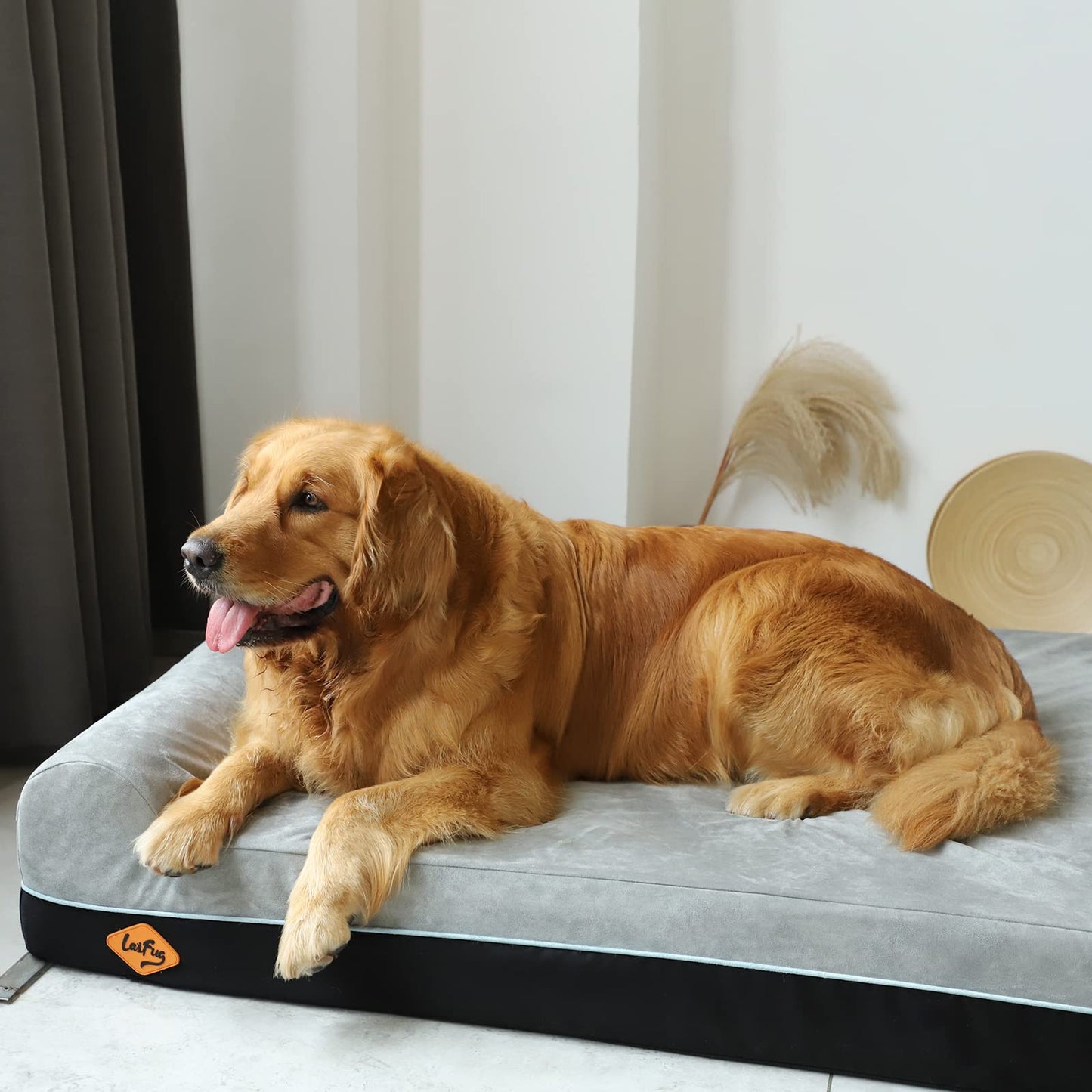Trelsanopaws Orthopedic Memory Foam Extra Large Dog Bed - Waterproof Liner & Removable Washable Cover (50" x 36" x 10", Slate Grey)