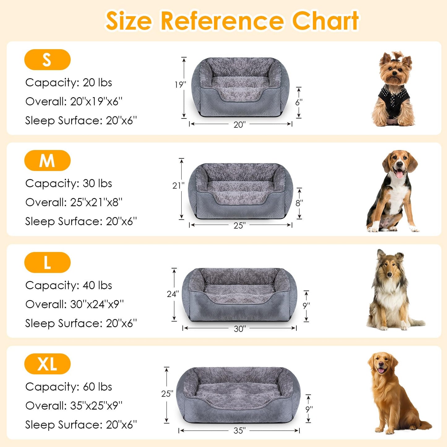 Trelsanopaws Medium Dog Bed - Super Soft Washable Pet Bed with Anti-Slip Bottom & Anti-Anxiety Feature (25 x 21 x 8 inch, Grey)