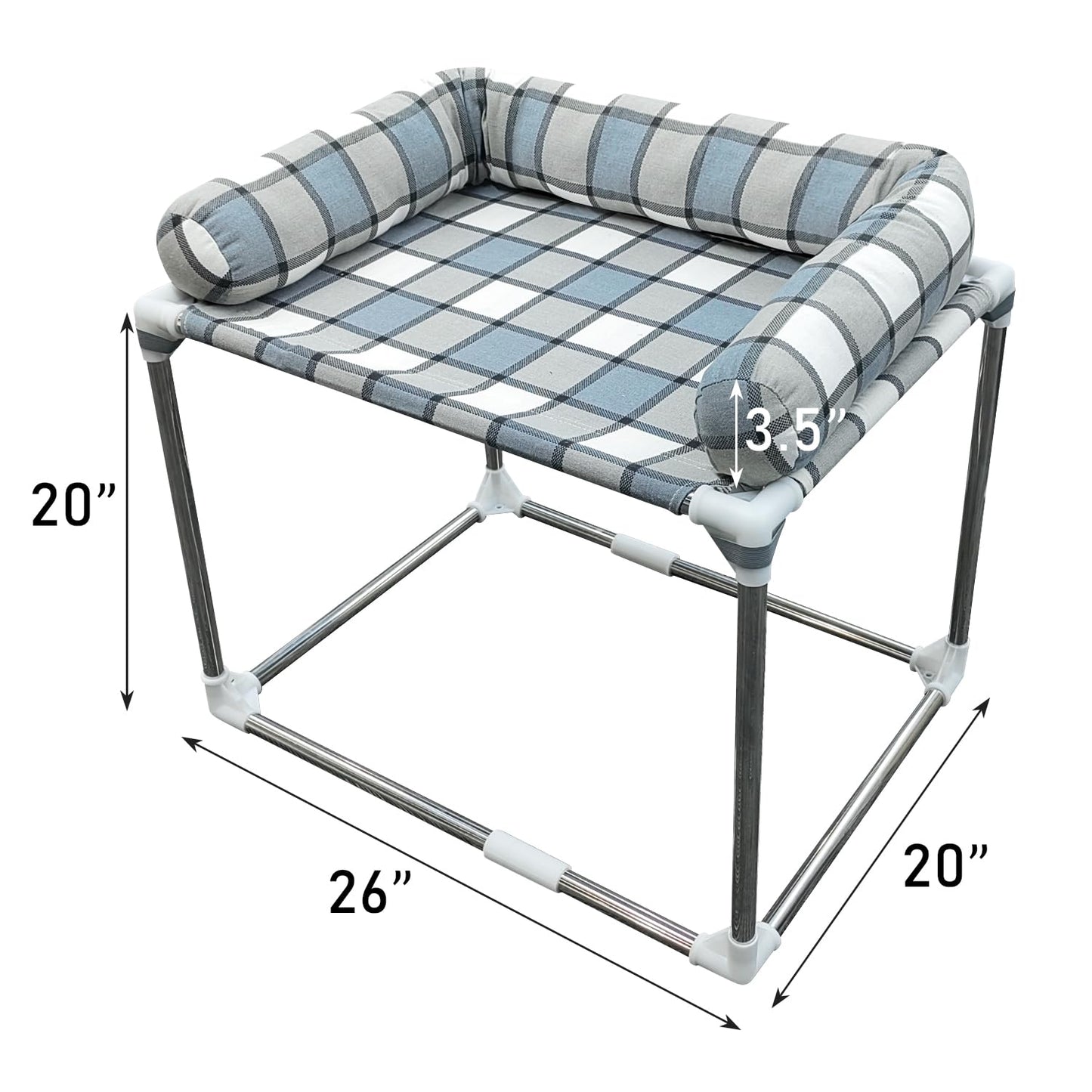 Trelsanopaws Bedside Cosleeper Dog Bed with Pillow Extension - Raised Pet Bed with Window Perch