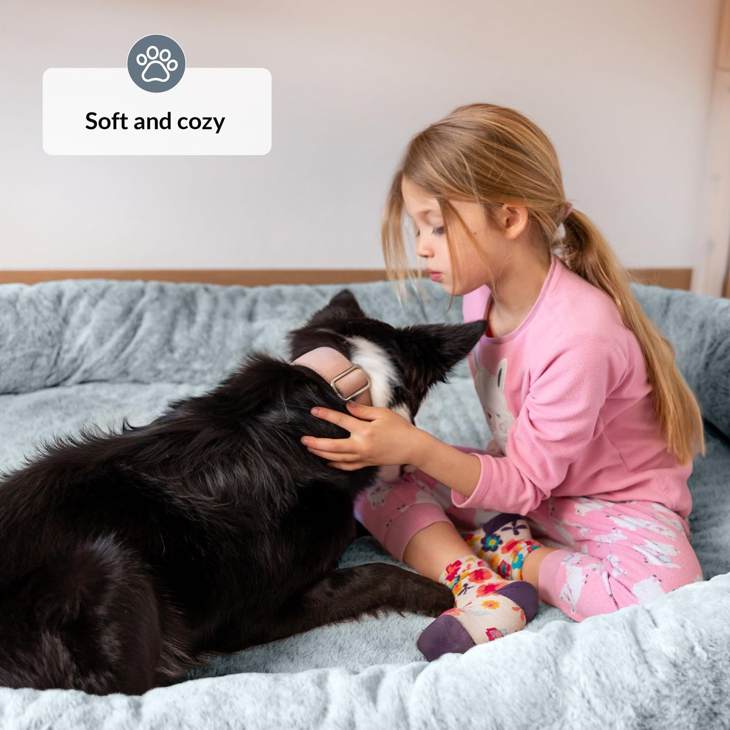 Trelsanopaws Human Dog Bed for Adults & Pets - Warm Beanbag Bed with Detachable Cover