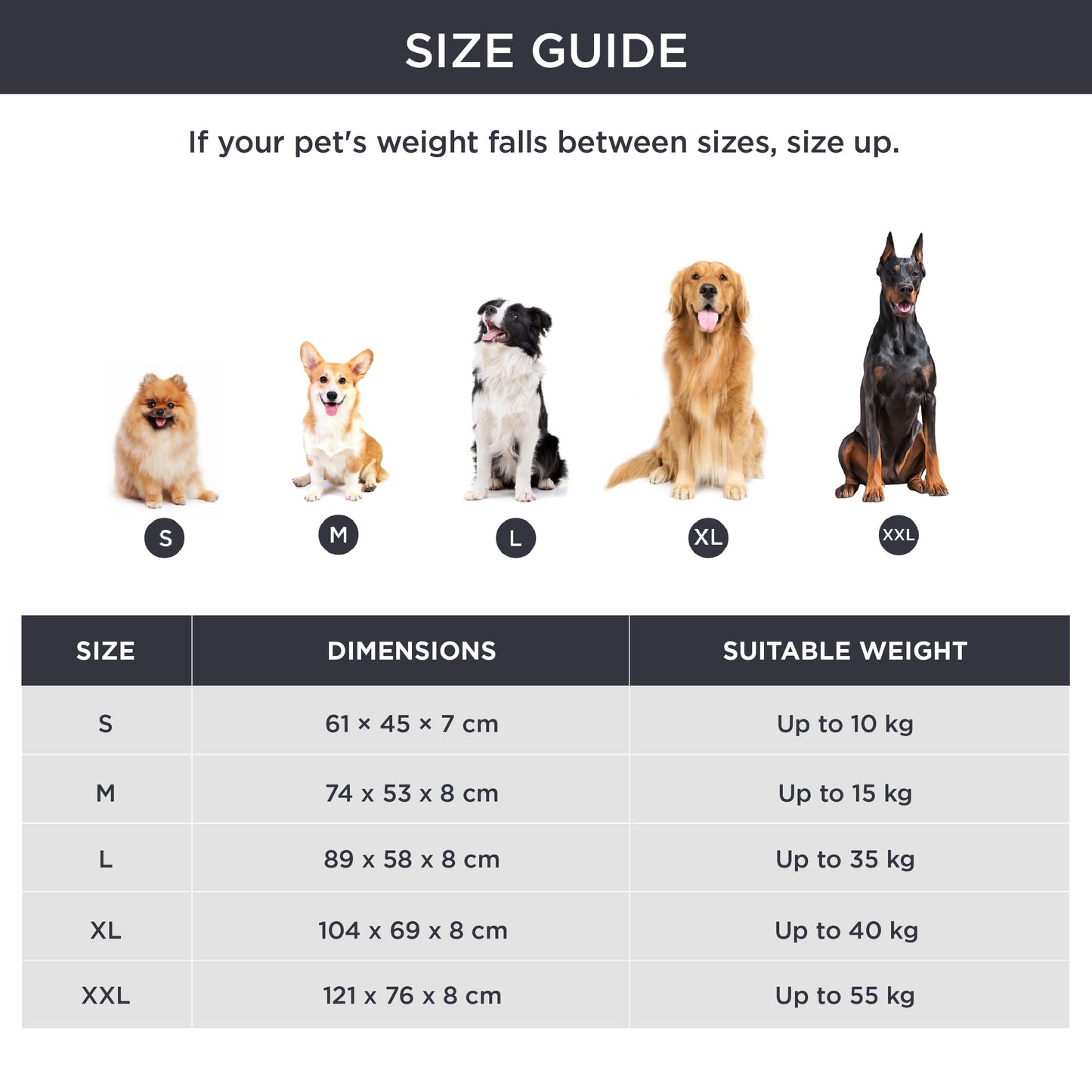 Trelsanopaws Extra Large Dog Crate Bed - Fluffy Washable Mattress with Anti-Slip Bottom (104 x 69 cm, Dark Grey)