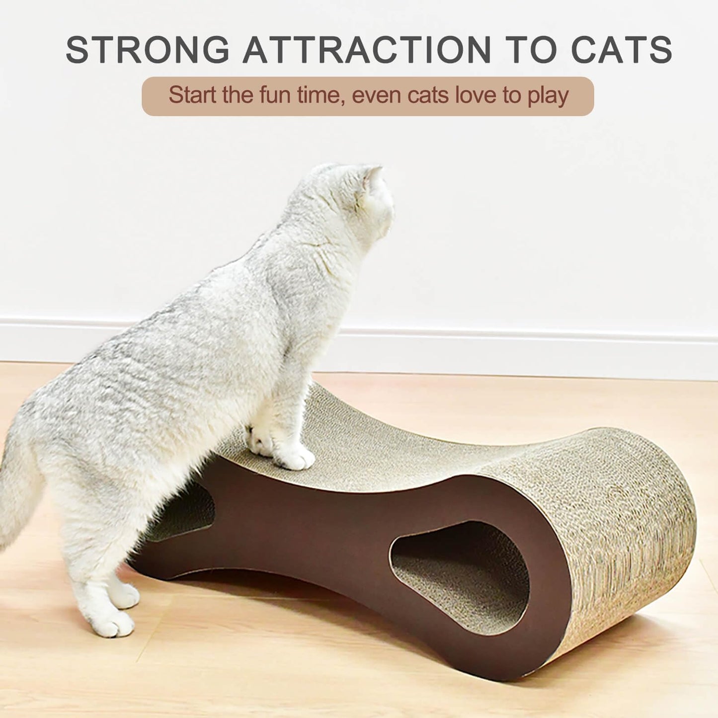 HIVOEL Cat Scratching Board, Cardboard Cat Scratchers, Durable Scratching Mat for Grinding Claws and Rest, Scratch Sofa for Indoor Cats, 60 x 24 x 19 cm