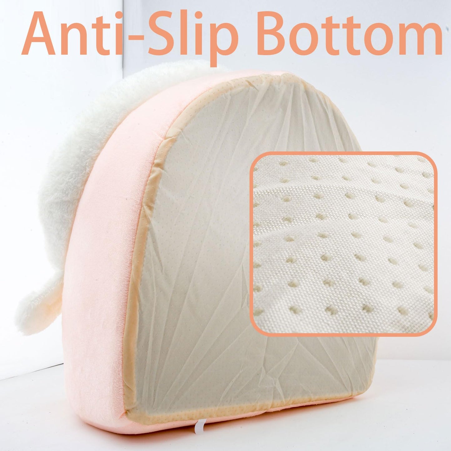 Trelsanopaws Rabbit-Shaped Cat Bed - Anti-Slip Bottom & Soft Calming Cave with Hanging Toy (Removable Cotton Pad)