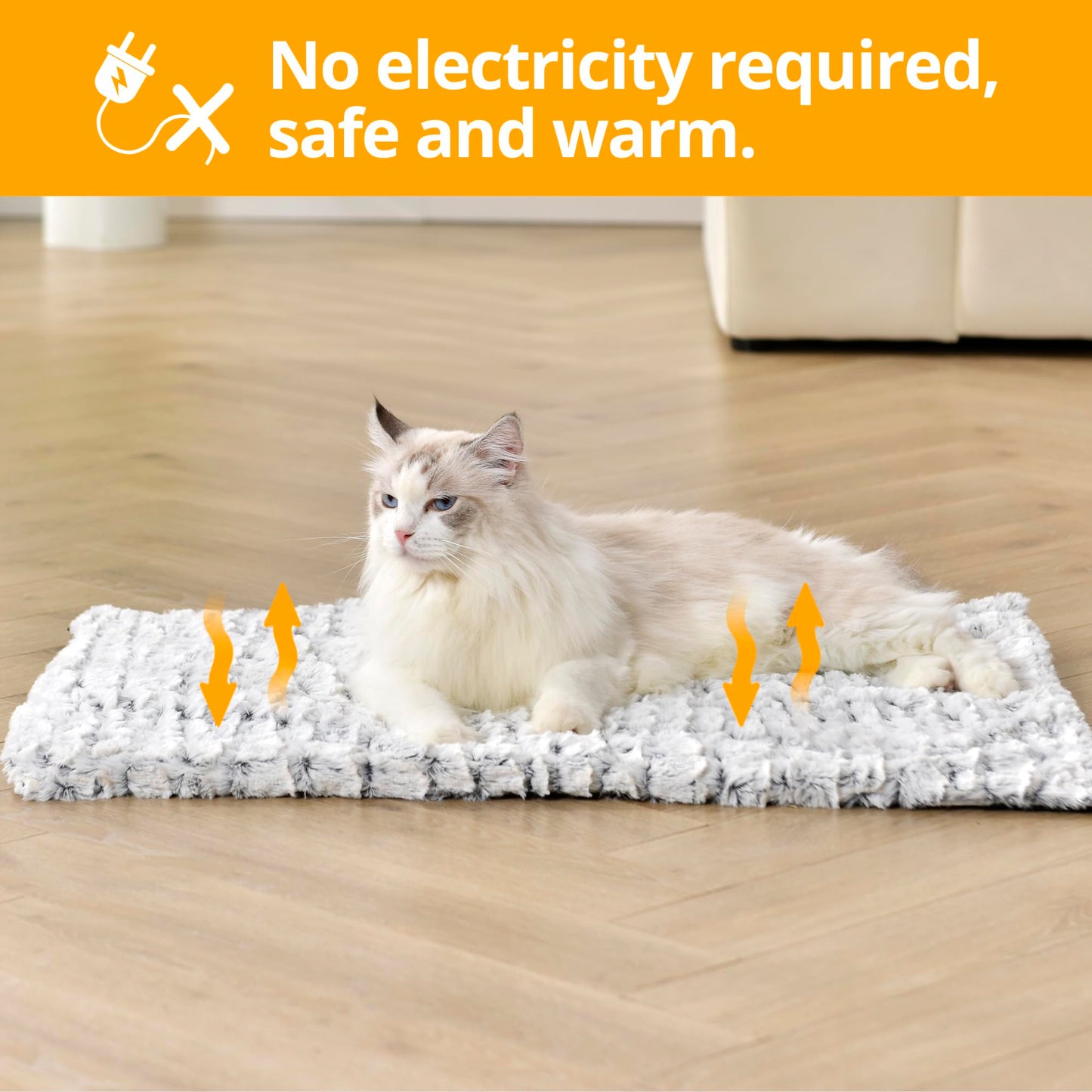 Trelsanopaws Self-Heating Pet Pad - Electric-Free Heated Mat for Cats & Dogs, Machine Washable (60 x 45 cm)