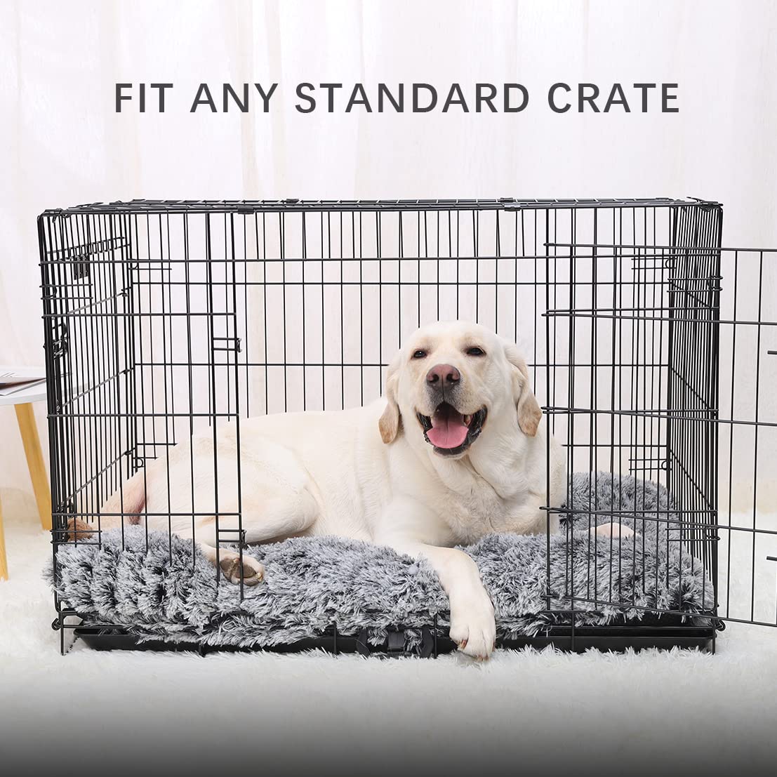 Trelsanopaws Large Dog Bed - Washable Calming Fluffy Dog Mattress with Anti-Slip Bottom (90 x 60 x 8 cm)
