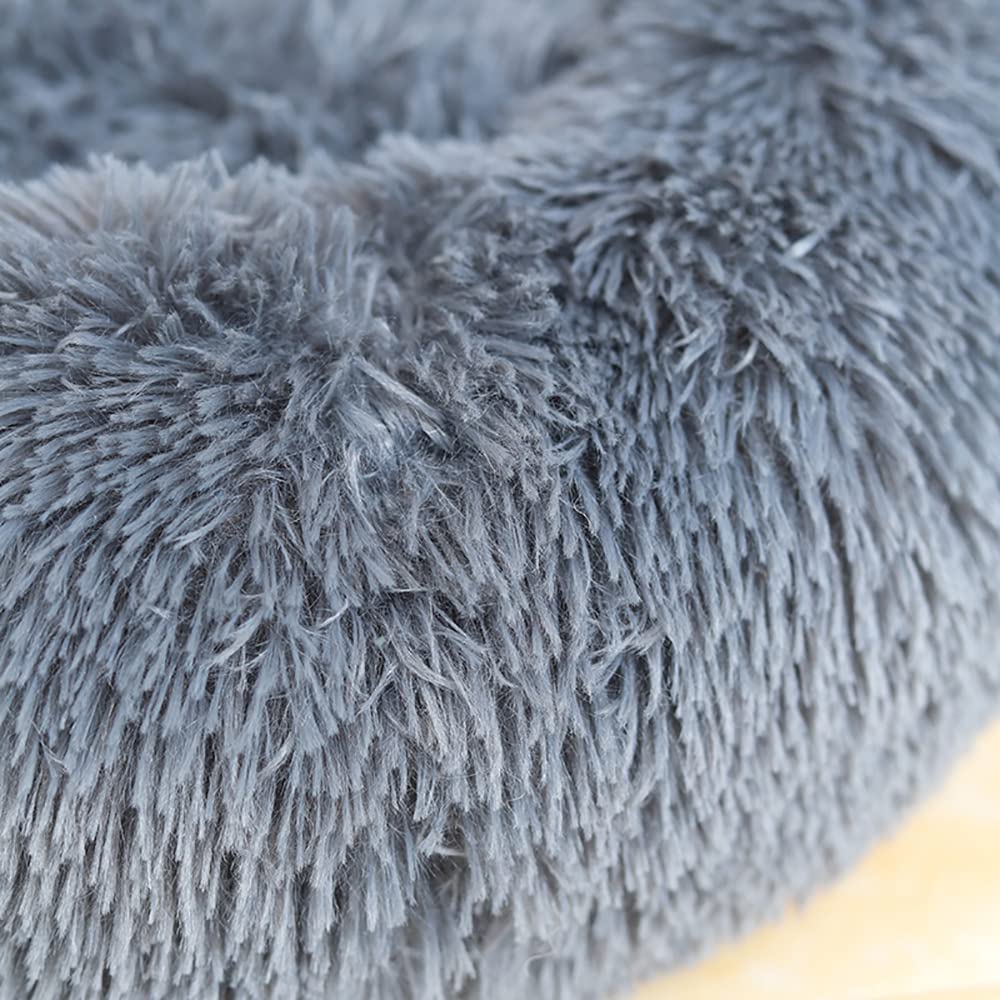 Trelsanopaws Plush Donut Cat & Dog Bed - Soft Fluffy Bed for Small Pets (Up to 3kg)