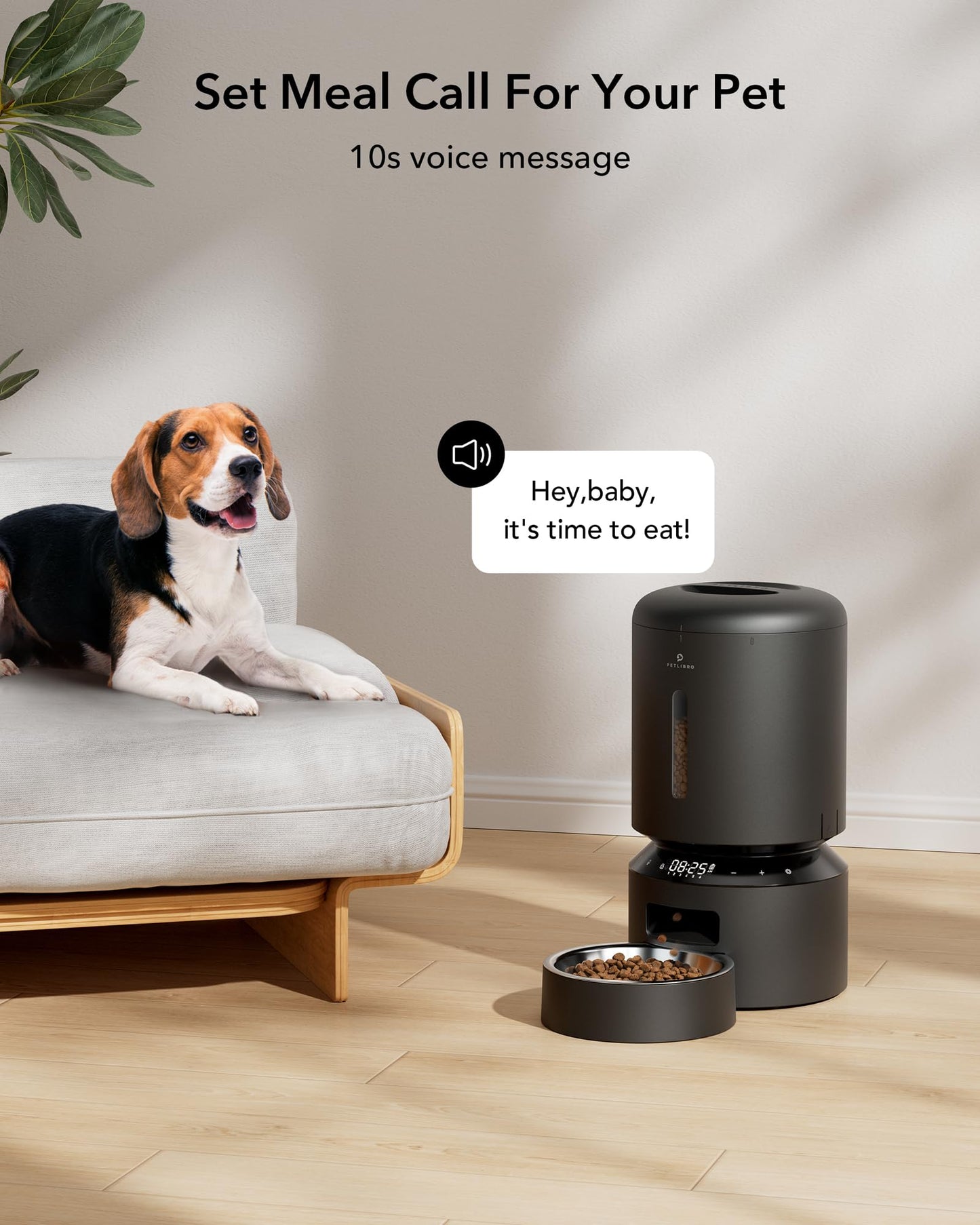 PETLIBRO Automatic Cat Feeder, Pet Food Dispenser Triple Preservation with Stainless Steel Bowl & Twist Lock Lid, up to 50 Portions 6 Meals Per Day, Granary for Small/Medium Pets (5L, Black)