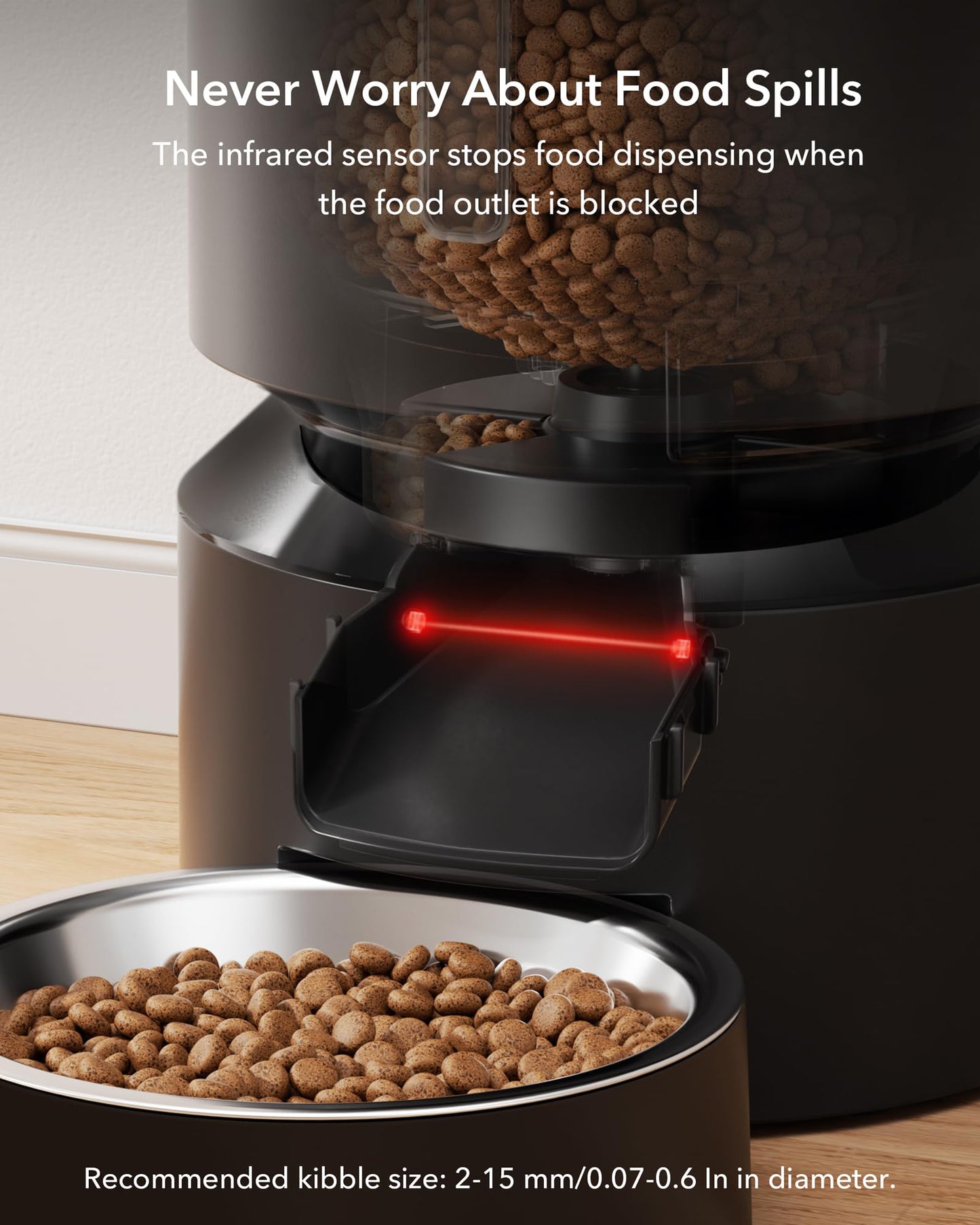 PETLIBRO Automatic Cat Feeder, Pet Food Dispenser Triple Preservation with Stainless Steel Bowl & Twist Lock Lid, up to 50 Portions 6 Meals Per Day, Granary for Small/Medium Pets (5L, Black)