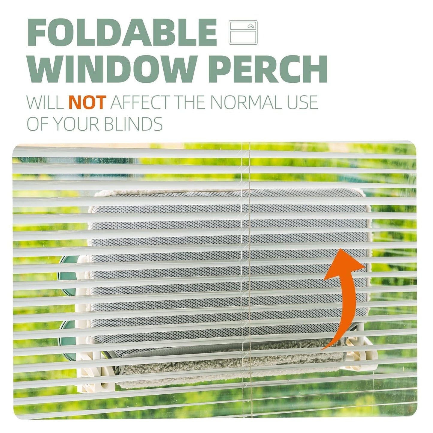 Trelsanopaws Cat Window Bed Hammock - Foldable Perch with Reversible Mat & Strong Suction Cups (54 x 30 cm, Grey)