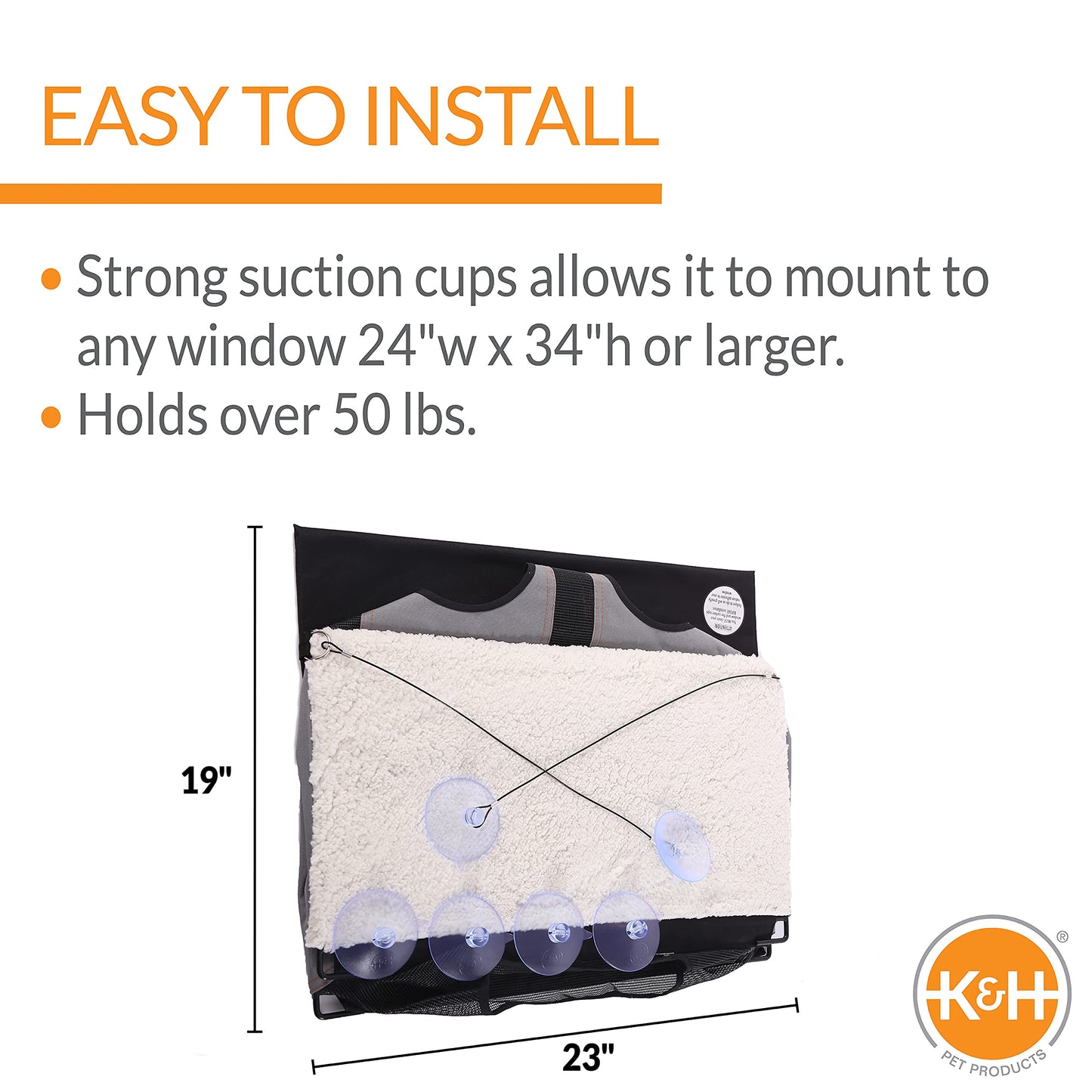 K&H Pet Products EZ Mount Penthouse Townhouse 2 Shelf Window Mount Cat Tree Kitty Tower Cat Furniture