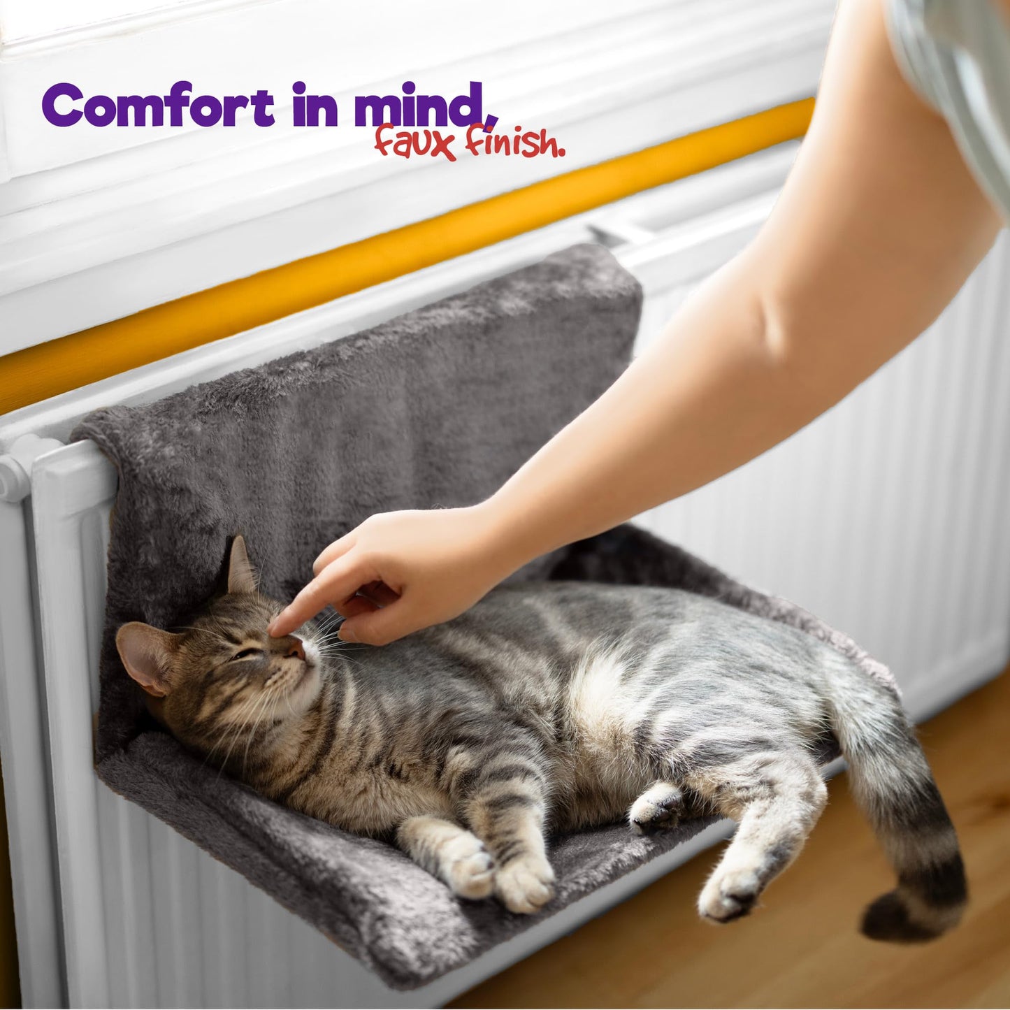 Trelsanopaws Warm & Cosy Radiator Bed for Cats & Dogs (Grey)