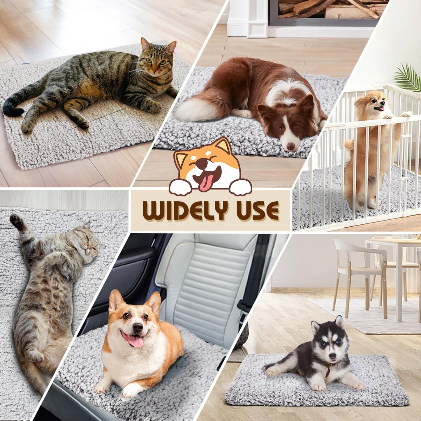 Trelsanopaws Self-Heating Cat & Dog Bed - Soft Warm Thermal Pet Pad, Washable Cushion (50 x 40 cm)