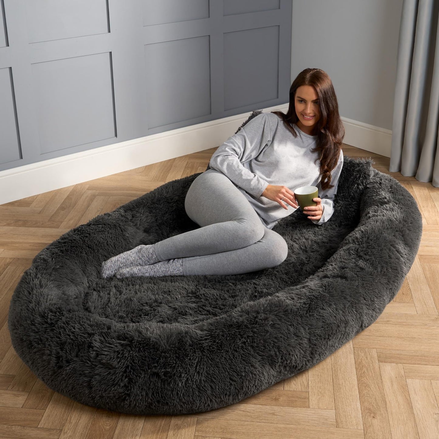 Trelsanopaws Human Dog Bed for Adults & Pets - Luxury Fluffy Giant Pet Bed, Machine Washable