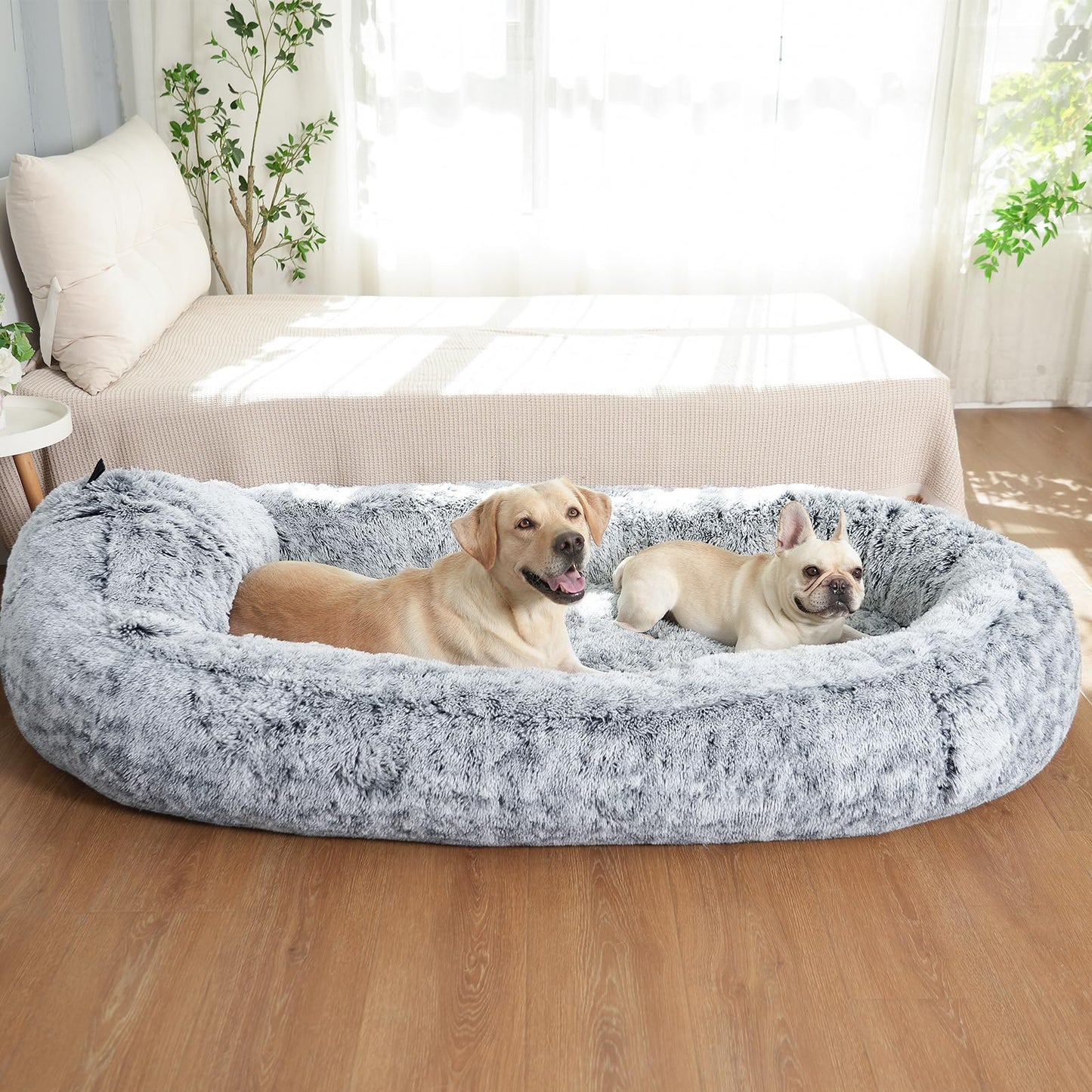 Trelsanopaws Human Dog Bed for Adults - Soft Memory Foam with Washable Cover & Side Pocket (180 x 115 x 45 cm)