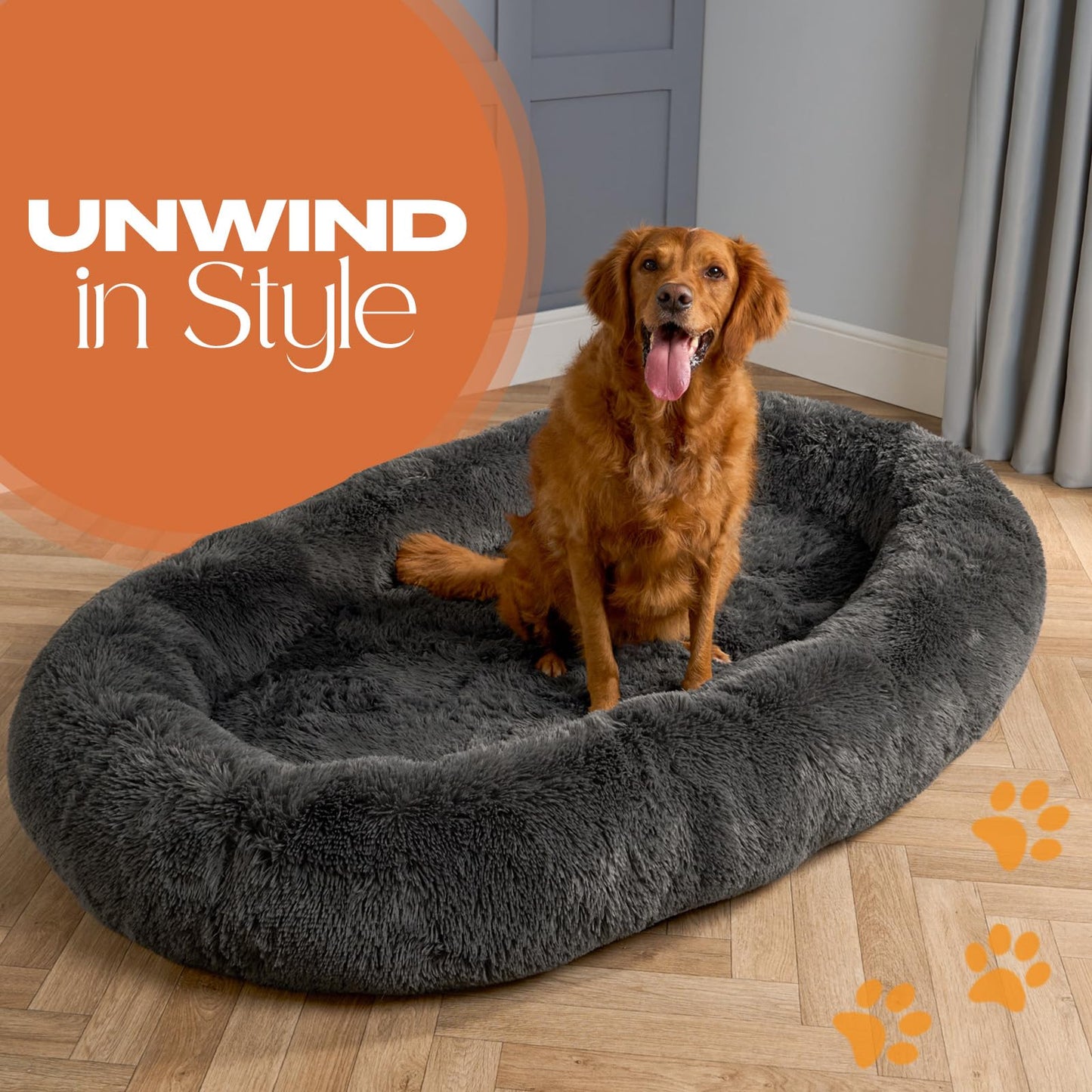 Trelsanopaws Human Dog Bed for Adults & Pets - Luxury Fluffy Giant Pet Bed, Machine Washable