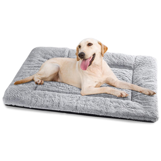 Trelsanopaws Large Dog Bed - Washable Cushion Mattress for Medium & Large Dogs (90 x 60 cm, Grey)