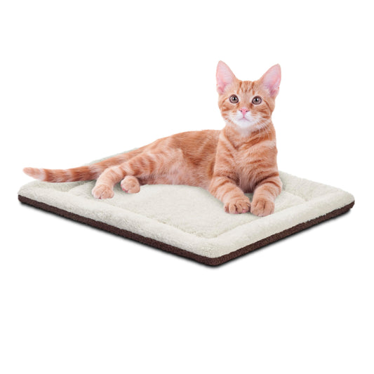 Trelsanopaws Self-Warming Pet Pad - Thermal Cat & Dog Bed Mat (53.3 x 43.18 cm, Oatmeal/Chocolate)