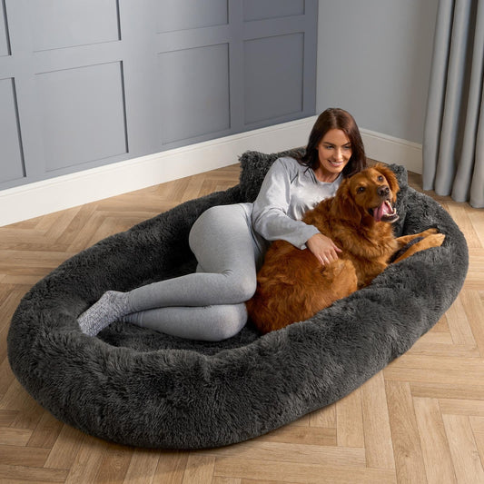 Trelsanopaws Human Dog Bed for Adults & Pets - Luxury Fluffy Giant Pet Bed, Machine Washable