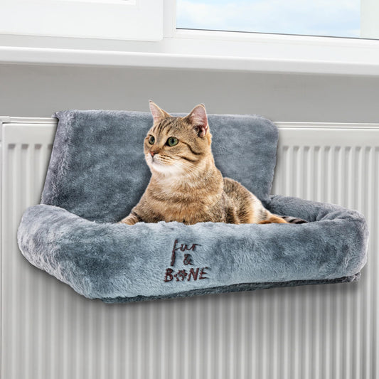 Trelsanopaws Cat Radiator Bed - Warm Fleece Hammock with Washable Cover for Indoor Cats (50 x 43 x 26 cm)