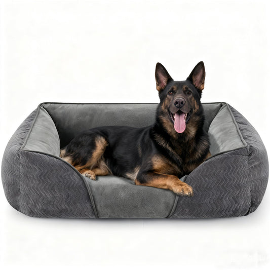 Trelsanopaws Extra Large Dog Bed - Washable Memory Foam & High Rebound Cotton, Supports Head/Neck/Spine (90 x 65 x 23 cm, for 40kg Dogs)
